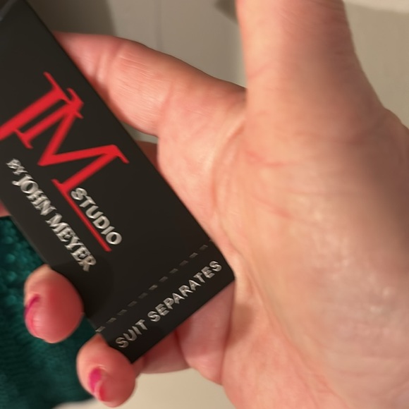 JM Studio teal Sparkle faux wrap dress . Size 12. NWT - Picture 5 of 10